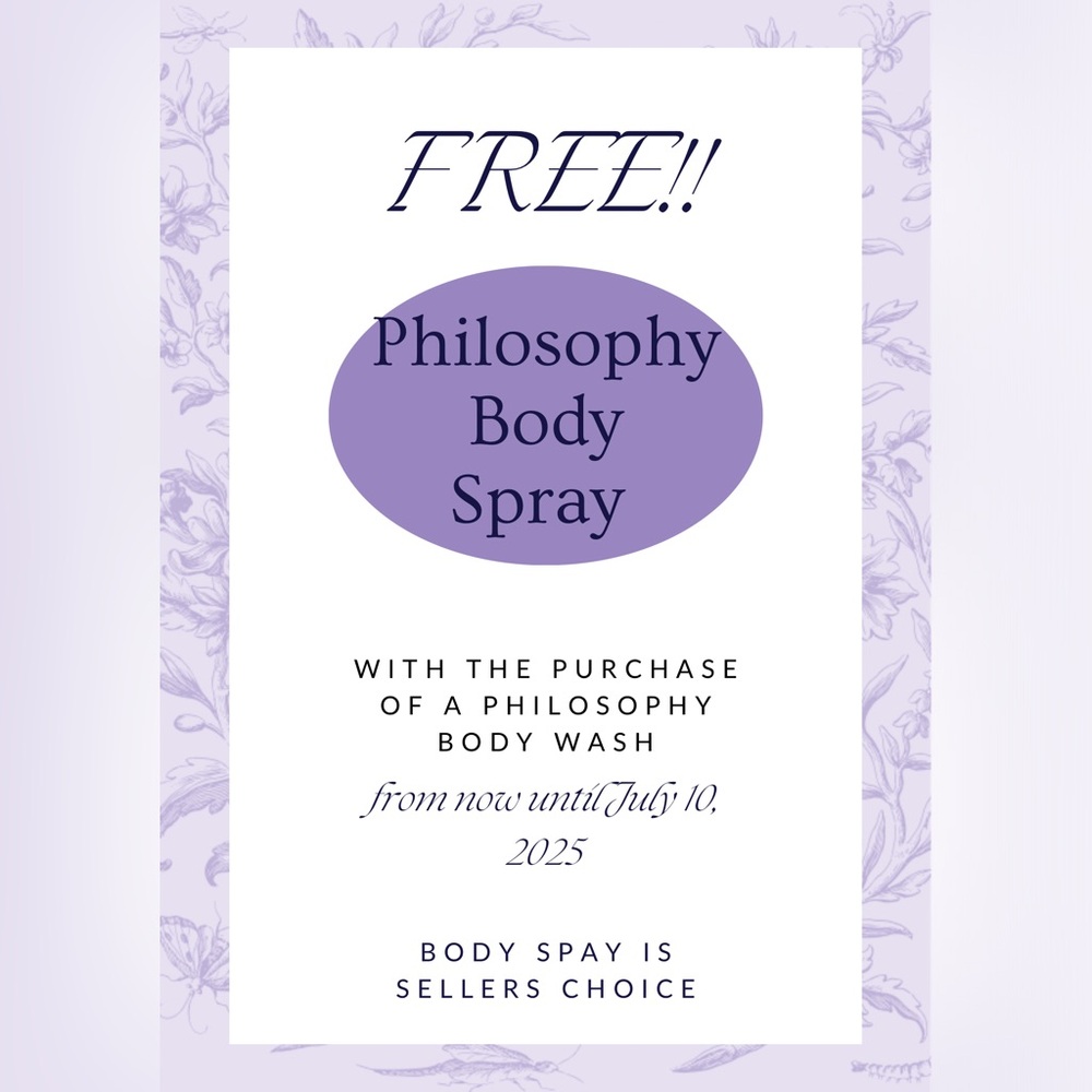 Free Philosophy Body Spray (see details)